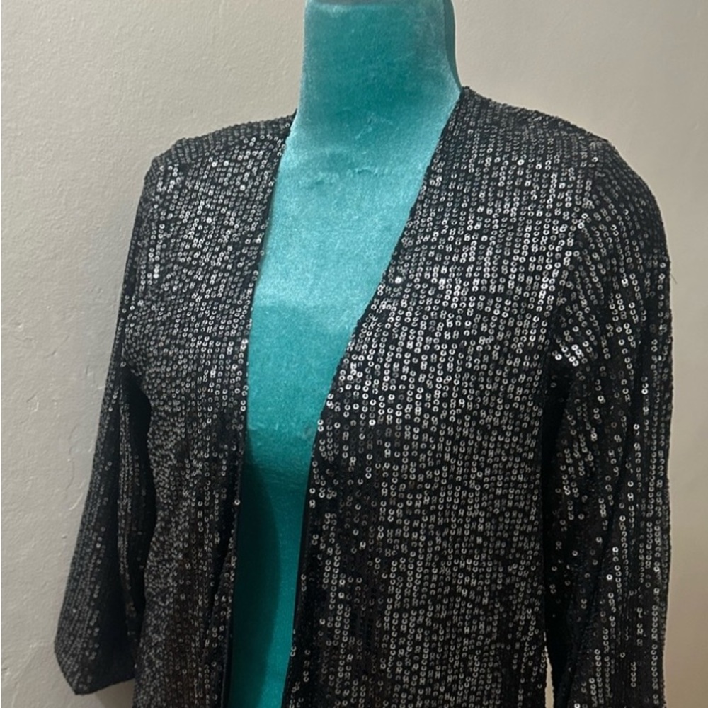 Sequin Black Cape Jacket - image 1